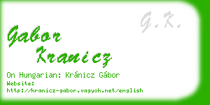gabor kranicz business card